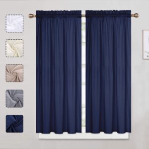 LinTimes Navy Curtains Tiers
