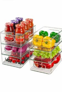 Simple Kitchen Clear Stackable Fridge Organisers