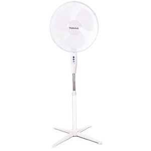 uovva 16 Inch Oscillating Cooling Pedestal Fan with Folding Base and Adjustable Height and Tilt 3-Speed White (16 Standing Fan)