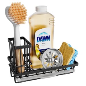 SWTYMIKI Sink Caddy Kitchen Sink Organiser with Detachable Brush Holder