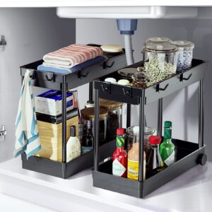 icyant 2 Pack Under Sink Storage Shelf