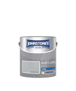 Johnstone's - Wall & Ceiling Paint - Manhattan Grey - Matt Finish - Emulsion Paint - Fantastic Coverage - Easy to Apply - Dry in 1-2 Hours - 12m2 Coverage per Litre - 2.5L