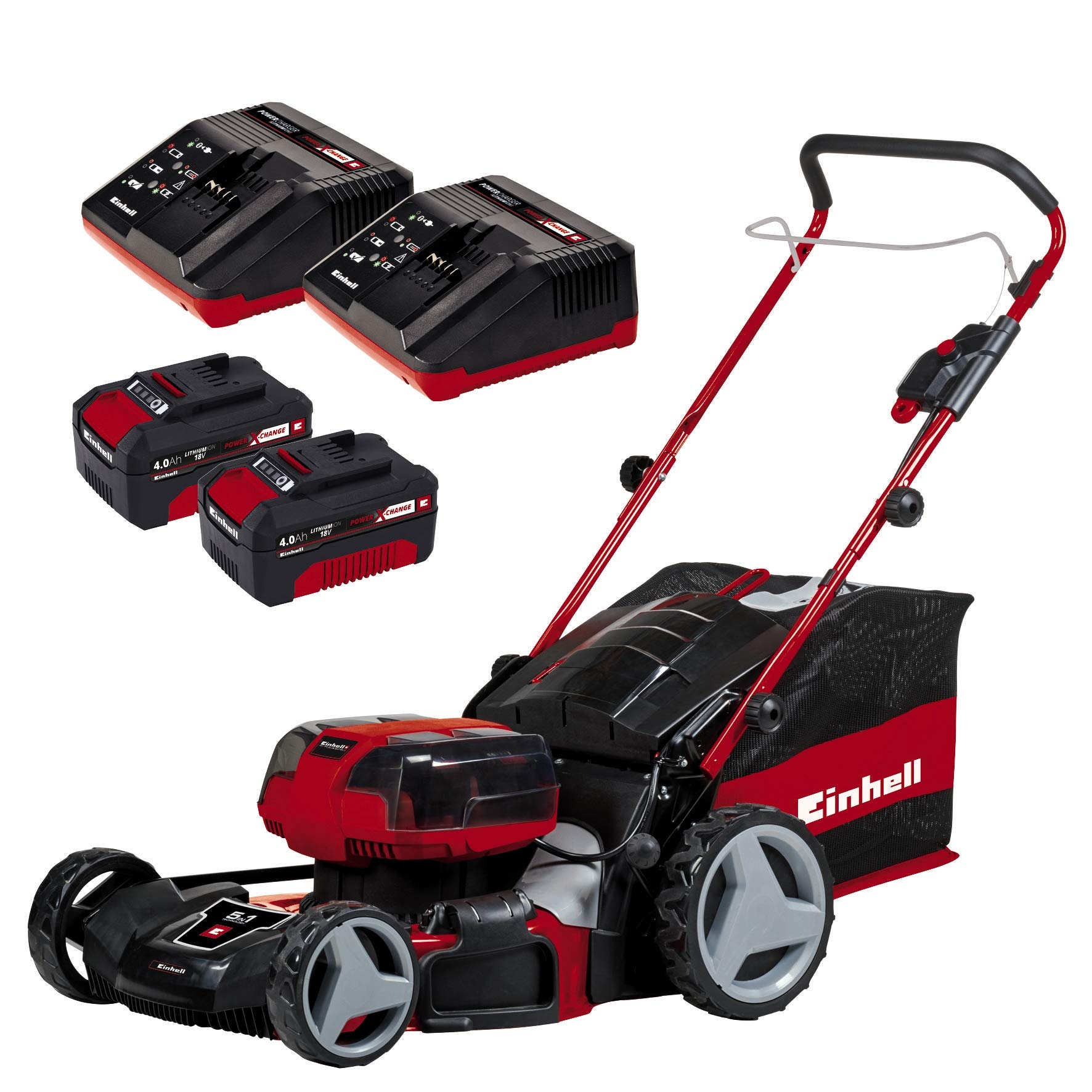 Einhell GE-CM 36/47 HW Li Power X-Change Dual 36V Cordless Lawn Mower With 2 Batteries and 2 Twin Chargers | 47cm Cutting Width