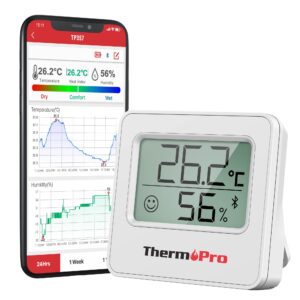 ThermoPro TP357 Bluetooth Hygrometer Mini Room Thermometer Indoor with Alerts
