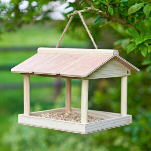 SA Products Hanging Bird Table - Bird Feeders Hanging Station for Wildlife - Chic Natural Feeder - Easy to Install