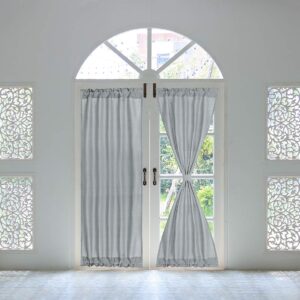 PiccoCasa Thermal Insulated French Door Curtain Side Panels - Blackout Curtains Drape 25x72 Inch Room Darkening for Glass Doors - 1 Panel