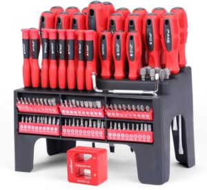 HORUSDY 101-Piece Magnetic Screwdriver Set with Plastic Racking