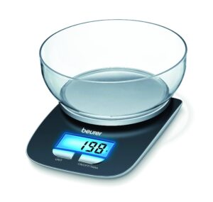 Beurer KS25 Digital Kitchen Scale | With 1.2l weighing bowl | Tare weighing function | Adjustable between kg