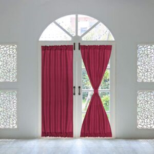 PiccoCasa Thermal Insulated French Door Curtain Side Panels - Blackout Curtains Drape 25x72 Inch Room Darkening for Glass Doors - 1 Panel