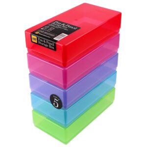 WestonBoxes Plastic Storage Boxes with Lids for Pens