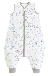 Chilsuessy Toddler Sleeping Bag with Feet 2.5 Tog Baby Sleeping Sack with Legs Pyjamas Infant Walking Cotton Wearable Blankets