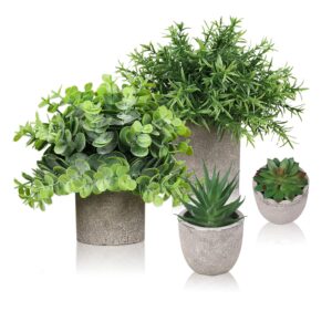 Small Artificial Plants Set of 4