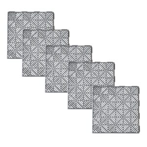 Ram&copy; 5 x Garden Interlocking Patio Garden Decking Waterproof Vegetable Garden Decking Path Grey Plastic Tiles