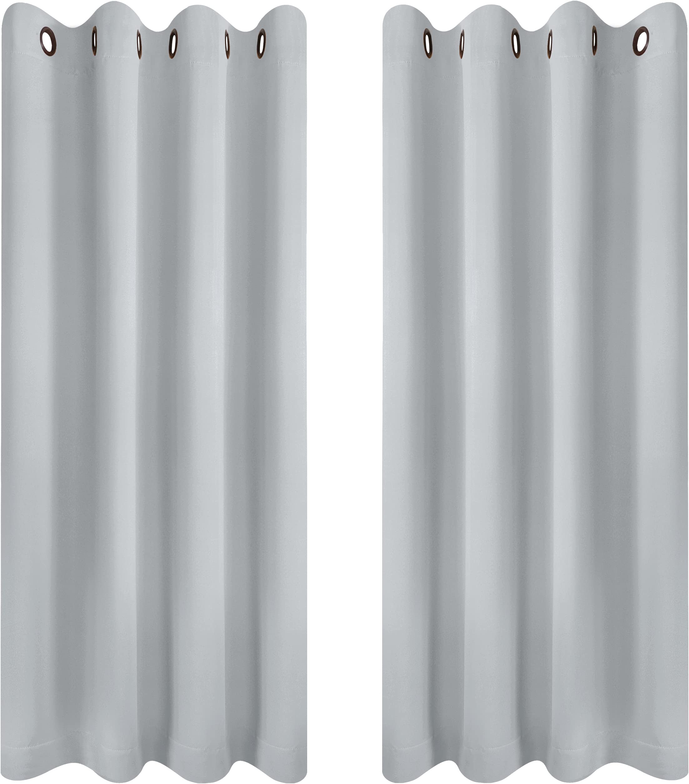 Utopia Bedding Blackout Curtains Grommet Thermal 2 Panels Drapes [Grey White