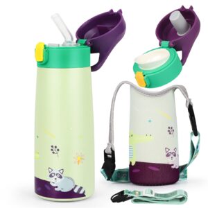 Kids Water Bottle with Straw 500ml/16oz Insulated Water Jug for Kids