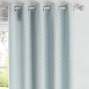 Dreams & Drapes - Tiffany - Jacquard Pair of Eyelet Curtains - 66" Width x 72" Drop (168 x 183cm) in Duck Egg