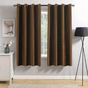 MIULEE Coffee Velvet Curtains Blackout Thermal Insulated 54 Inch drop Curtain Pair Eyelet Room Darkening Drapes for Living Room Kids Bedroom Nursery 46" W x 54" L 117x137 CM 2 Panels