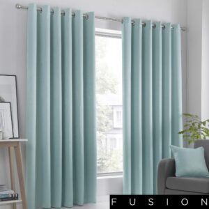 Fusion Strata Woven Eyelet Lined Curtains