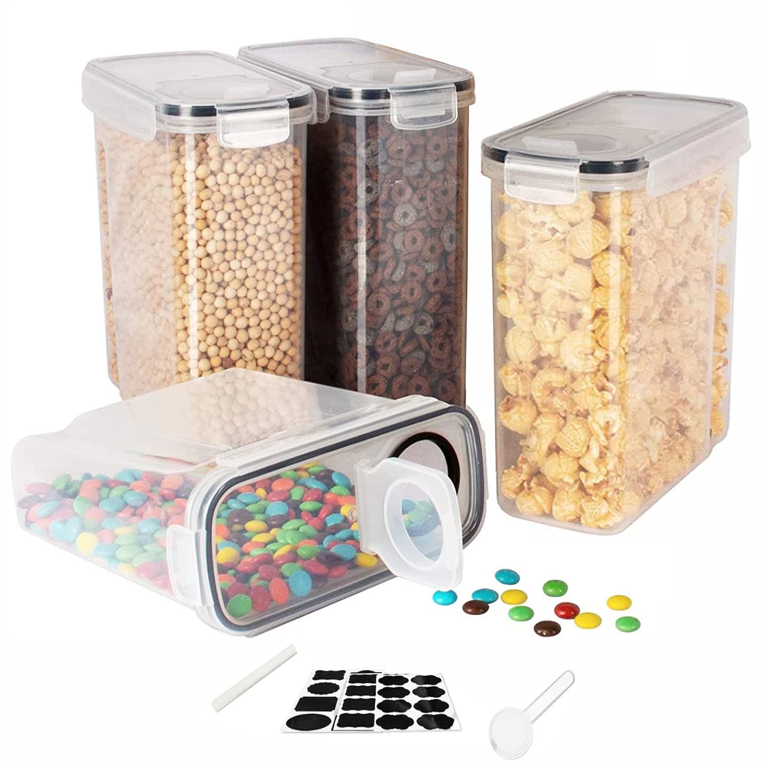 Cereal containers for Storage 4 x 4 Litre Dishwasher Safe Storage for Cereals
