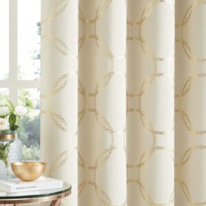 Pencil Pleat & Rod Pocket Geometric 85% Blackout Curtains 72"