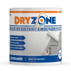 Dryzone Anti Mould Paint 1L Brilliant White Emulsion - Mould Resistant for 5 Years