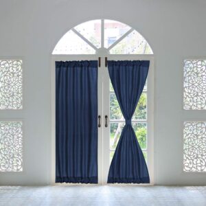 PiccoCasa Thermal Insulated French Door Curtain Side Panels - Blackout Curtains Drape 25x72 Inch Room Darkening for Glass Doors - 1 Panel