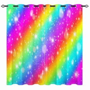 YUANZU Rainbow Striped Curtains