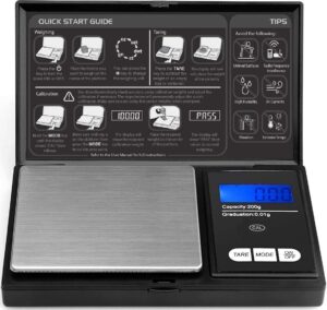 ROYALTEC Digital Pocket Scale - 200g x 0.01g - Black (Batteries Included