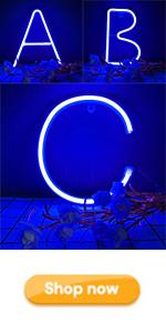 neon letter signs blue 