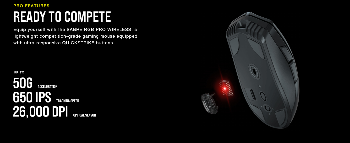 Lightweight competition grade gaming mouse