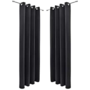 blackout curtain ready made eyelet loop thermal curtains darkening