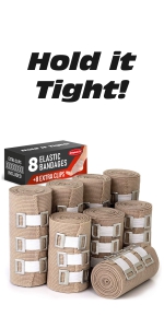 elastic bandage compression bandages for legs body wrap medical clips stretch roll leg