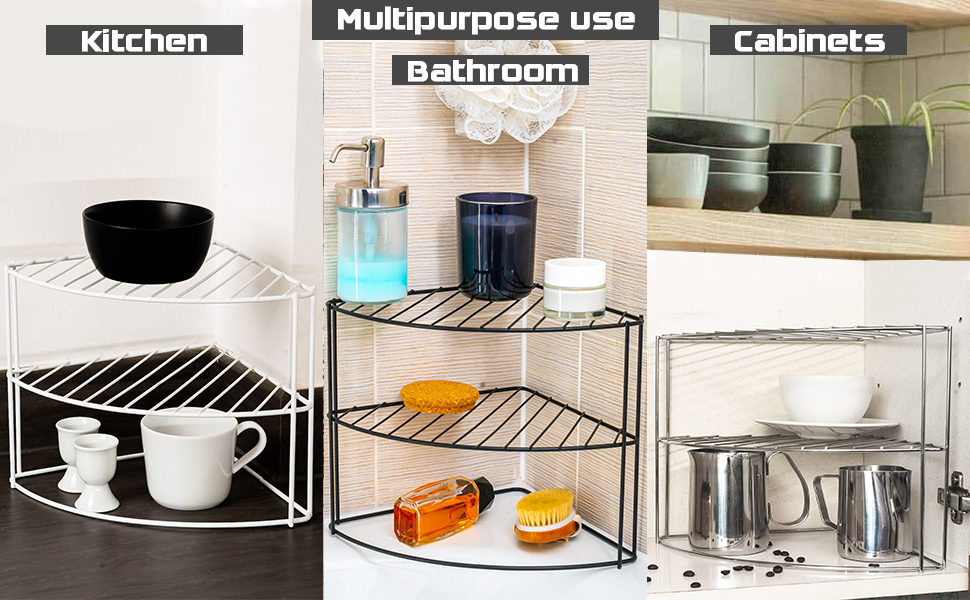 3 tier corner shelf rack