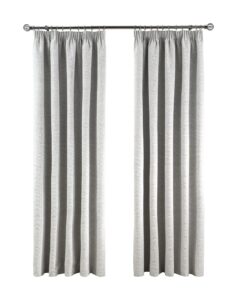Sleepdown Textured Rib Weave Pencil Pleat Blackout Lined Curtains Thermal Insulated for Bedroom and Living Room 66 x 54 Inch Grey 2 Panels