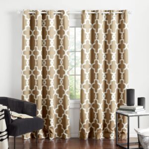 Exclusive Home Curtains Ironwork Woven Blackout Grommet Top Panel Pair