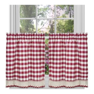 Achim Home Furnishings Tier Pair Buffalo Check Window Curtain
