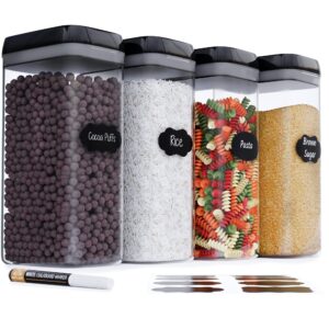 Chef's Path Airtight Food Storage Container Set - Labels & Marker - Kitchen & Pantry Containers - For Flour
