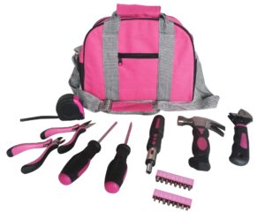 Ladies Pink Tool Kit Tool Bag DIY Set Includes Pink Hammer