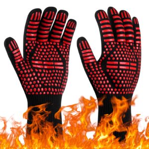 Flintronic Grill Gloves Heat Resistant Fire Resistant Oven Gloves Hand Protection Grill Gloves