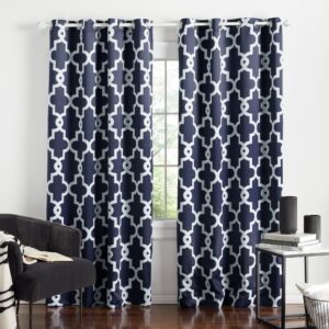 Exclusive Home Curtains Ironwork Woven Blackout Grommet Top Panel Pair