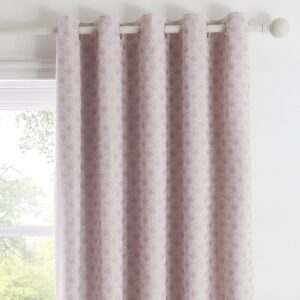 Dreams & Drapes - Tiffany - Jacquard Pair of Eyelet Curtains - 66" Width x 72" Drop (168 x 183cm) in Blush