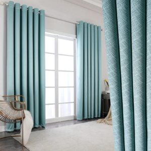 Fully Blackout Eyelet Curtains teal green - Thermal Insulated & Noise Reducing