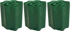 Selections Pack of 3 Green Plastic Garden Lawn Edging (9m x 15cm Rolls)