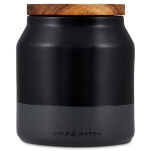 Cole & Mason H822137 Hinxton Black/Grey Small Food Storage Jar With Lid | Kitchen Organisation
