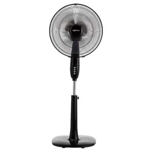 Amazon Basics Height & Tilt Angle Adjustable Oscillating Digital Dual 3-Blade 3-Speed Standing Pedestal Fan with Remote Control