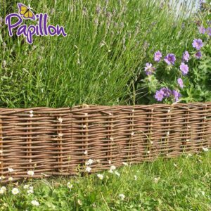Papillon Woven Natural Willow Hurdle Edging Lawn Border Perimeter - L200cm x H20cm