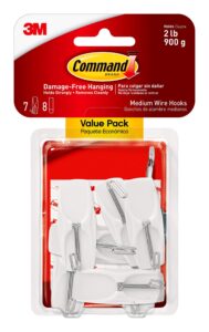 3M Command Wire Toggle Hook – Removable Hanging Hook for Various Surfaces – Value Pack - 7 Hooks (Medium