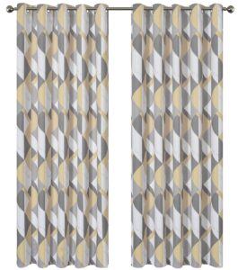 Olivia Rocco Printed Blackout Eyelet Curtains Black Out Thermal Insulated Ring Top Curtain Room Darkening Pair Window Treatment For Living And Bedroom