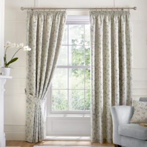 Curtina Bird Trail-Jacquard Lined Pencil Pleat Curtains