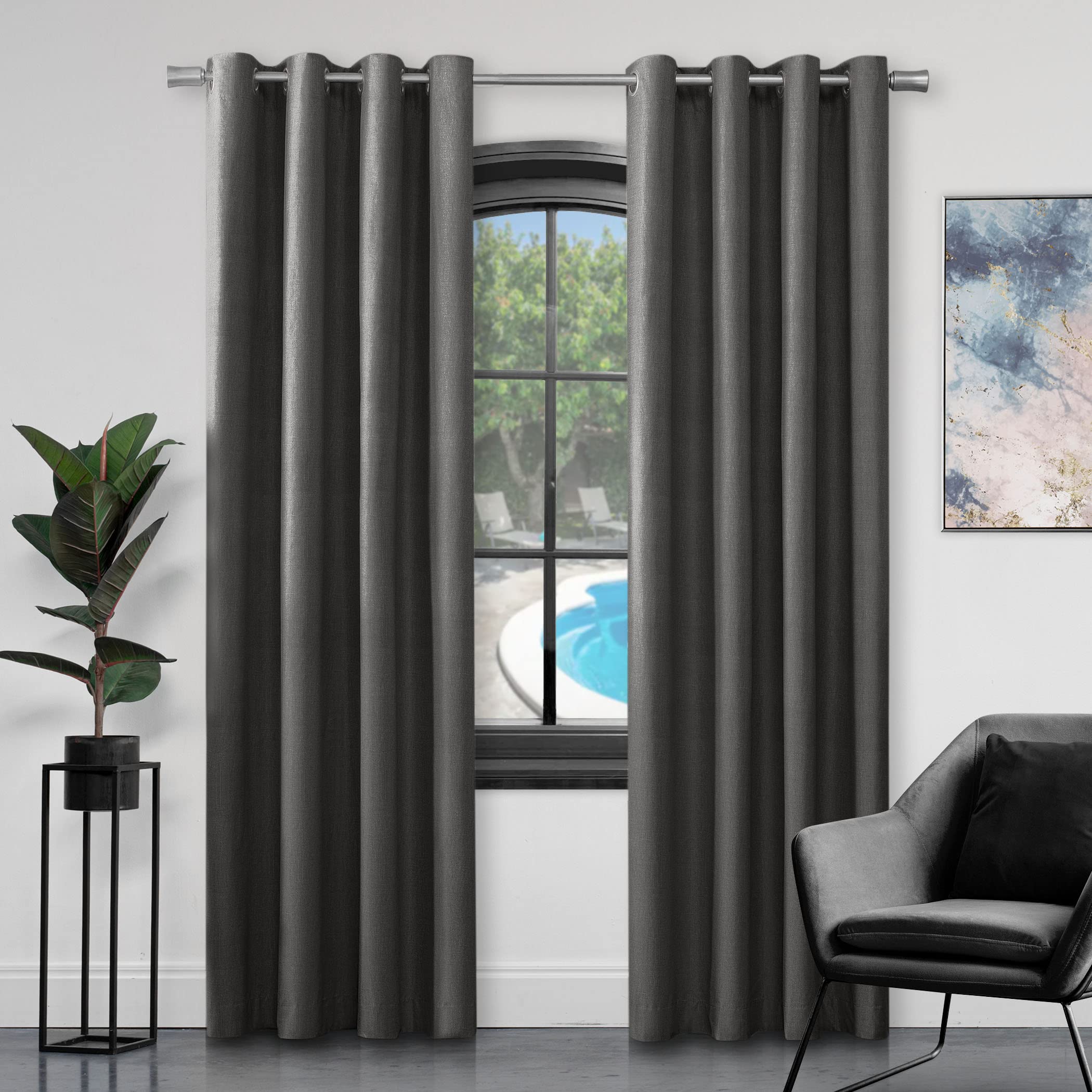 GC GAVENO CAVAILIA Faux Silk Eyelet Curtains For Living Room